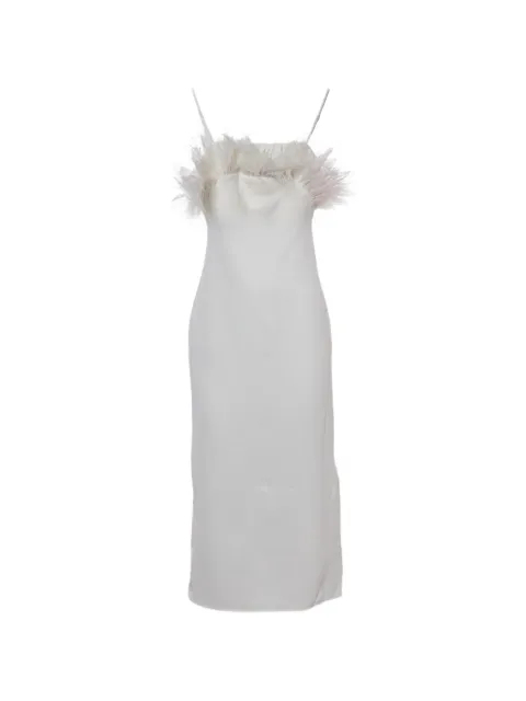 ELLIATT Harley feather-trim midi dress
