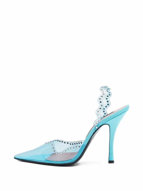 Les Petits Joueurs crystal-embellished slingback pumps