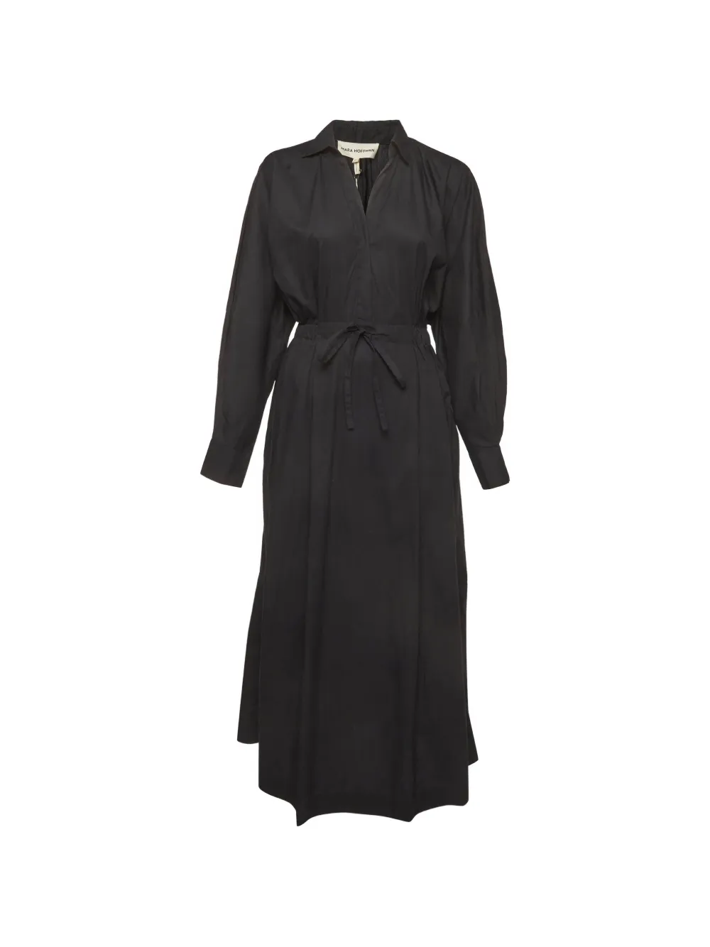Mara Hoffman Colleen puff-sleeve shirt midi dress - Nero