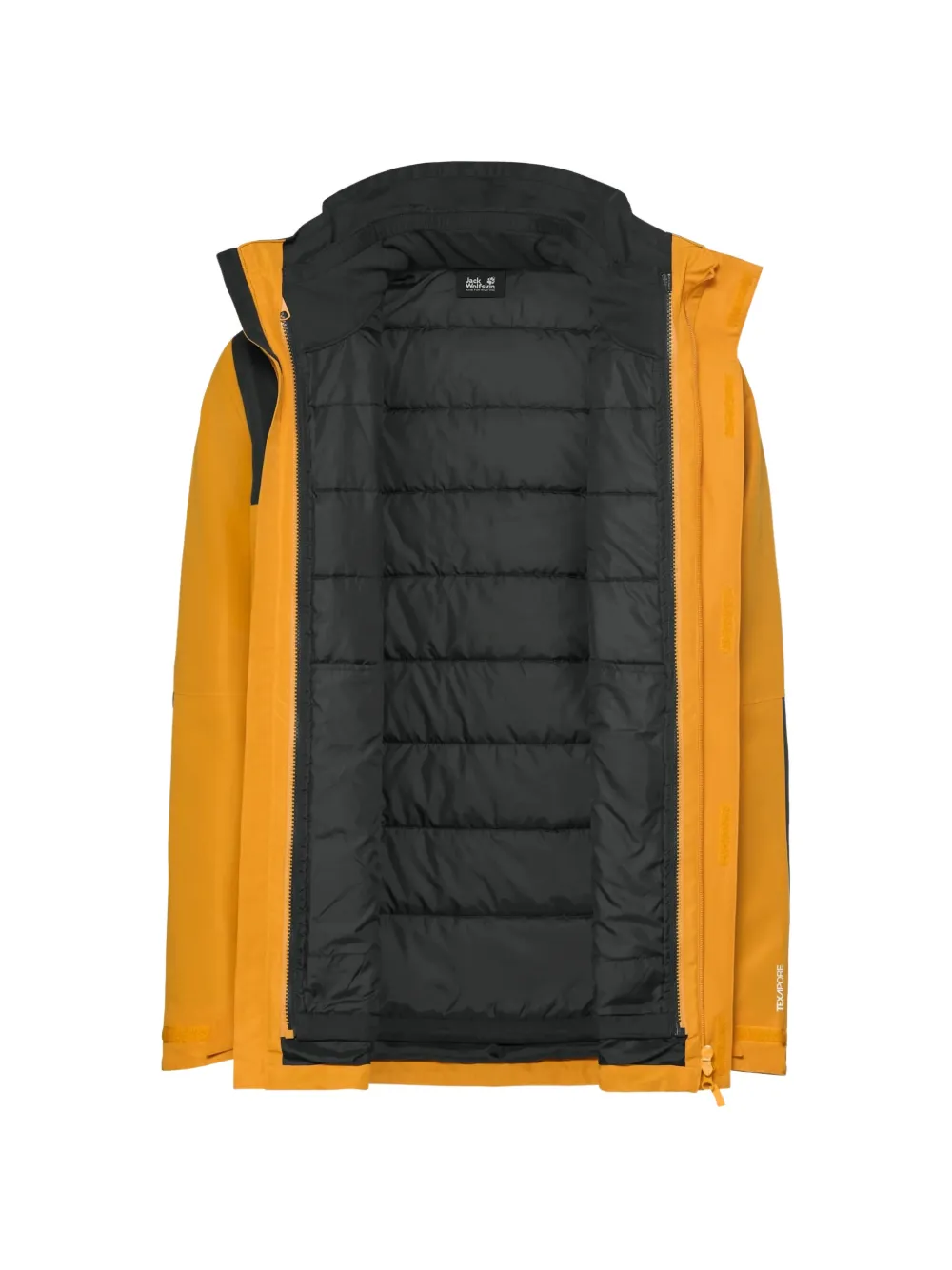 JACK WOLFSKIN Jasper Pro 3in1 colour-block jacket Geel