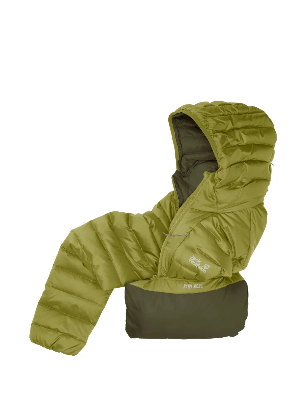 JACK WOLFSKIN quilted hooded jacket Groen