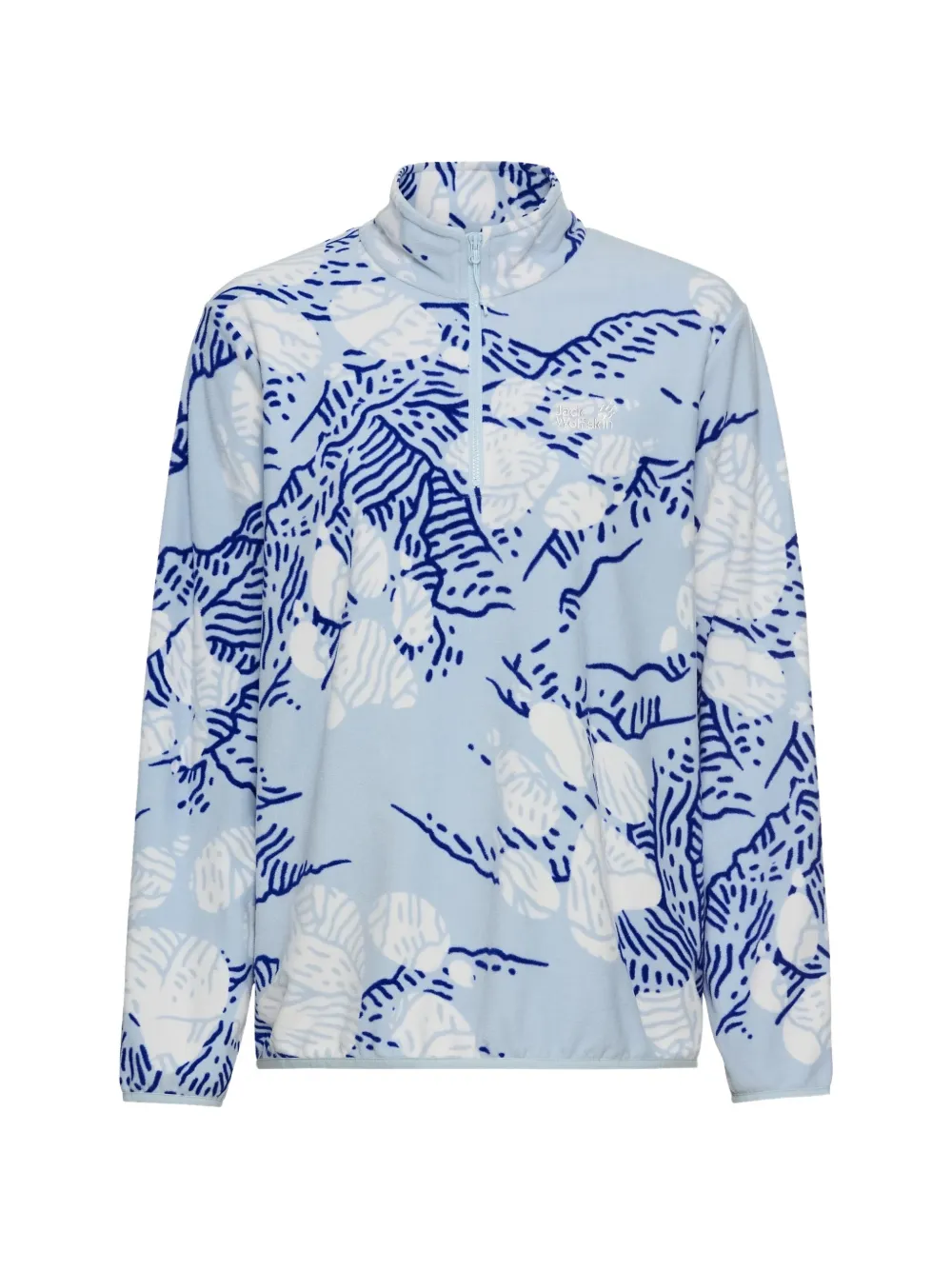 JACK WOLFSKIN Maglione Paw Era 100 con texture in pile e stampa astratta - Blu