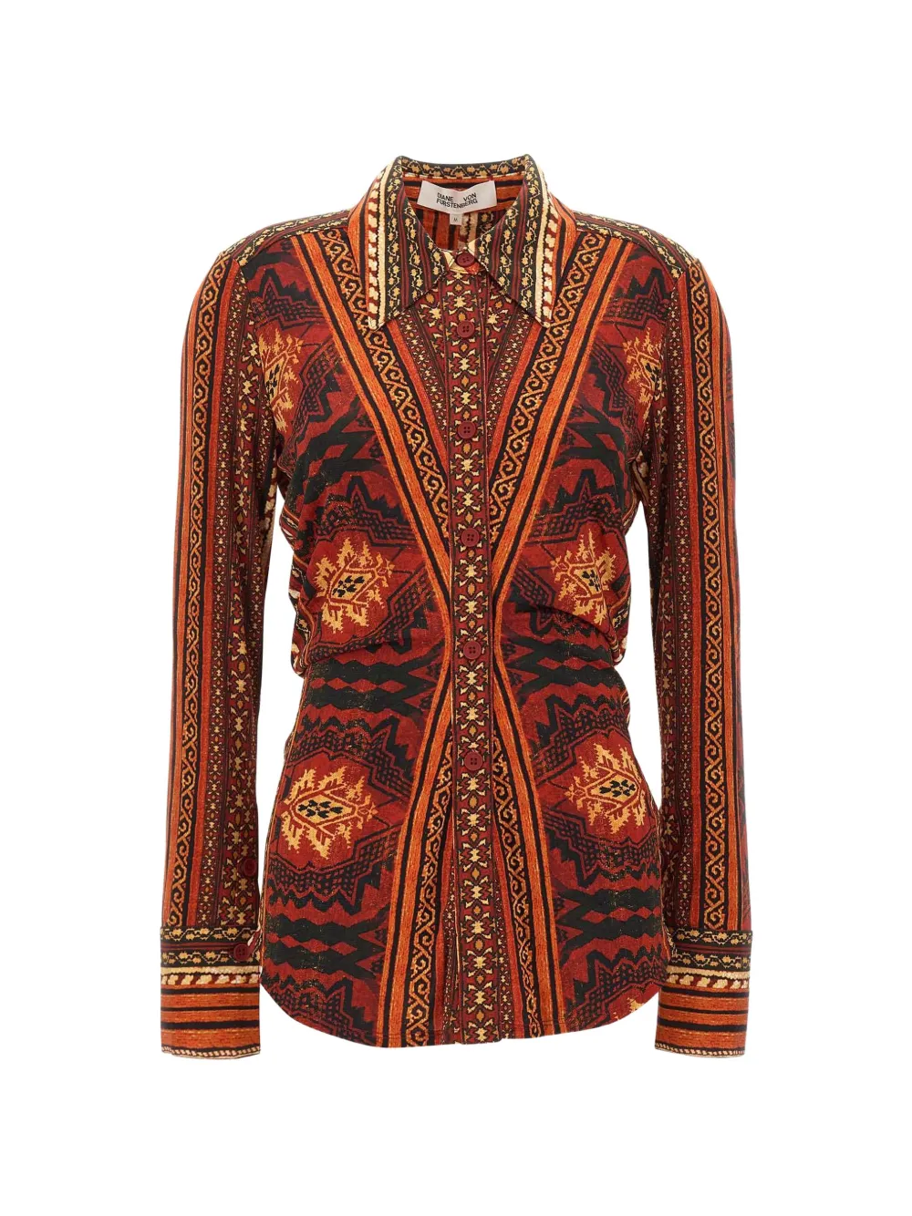 DVF Diane von Furstenberg Lucinda Aztec-print shirt - Red