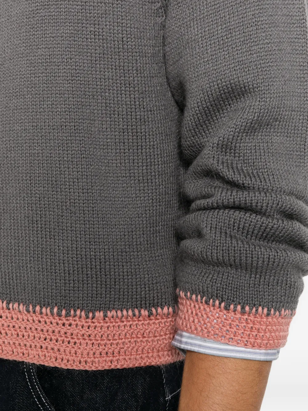YMC Wollen vest met gehaakte afwerking Grijs
