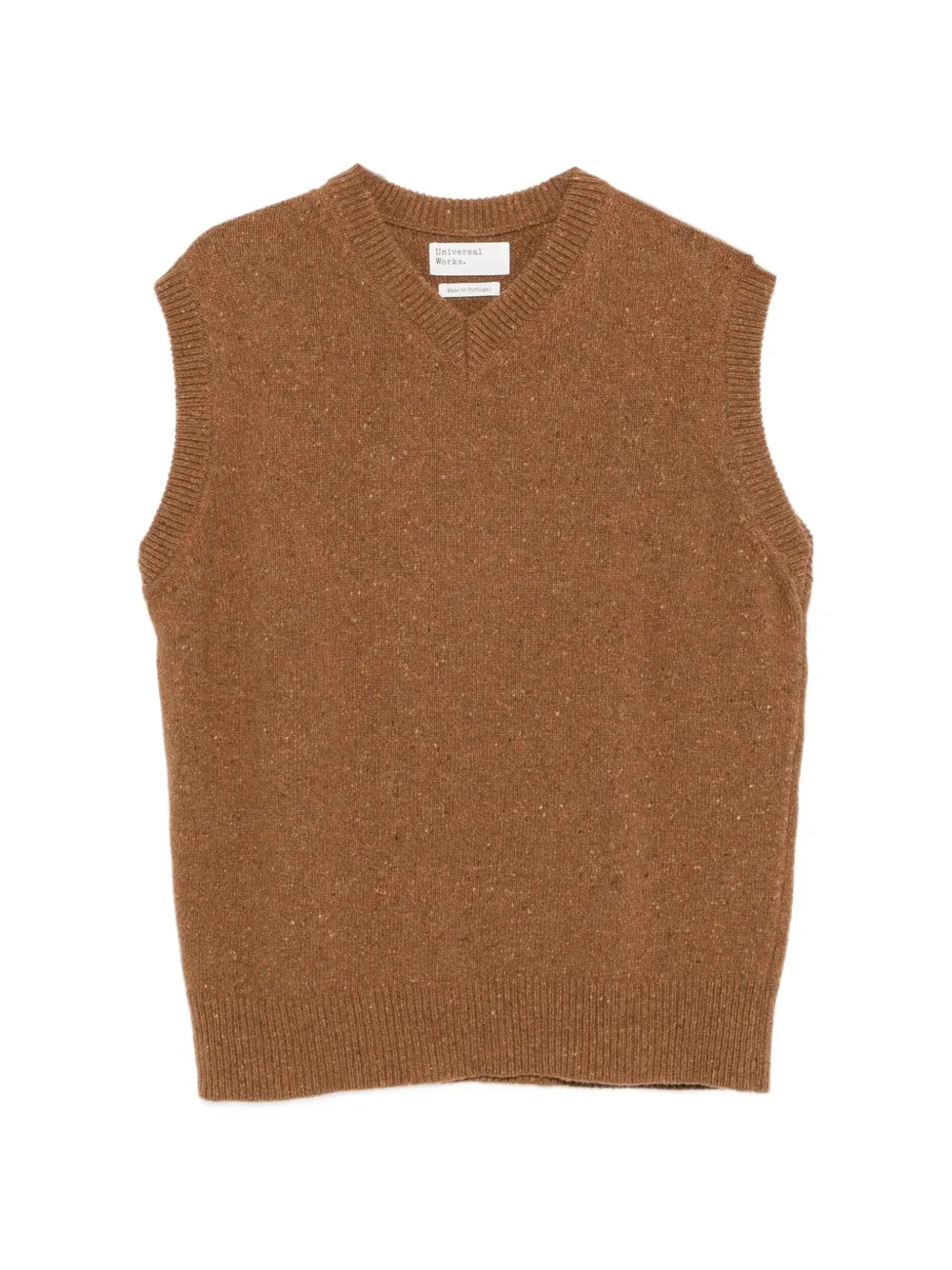 Universal Works flecked V-neck sweater vest Bruin