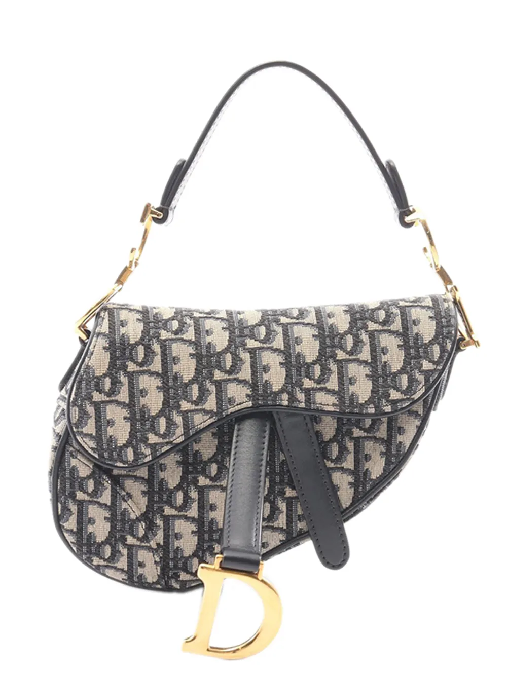 Christian Dior Pre-Owned 2010-2026 Mini Oblique Canvas Saddle Bag satchel - Blau