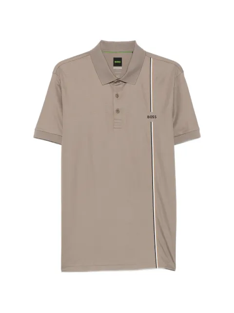 BOSS logo-print striped polo shirt
