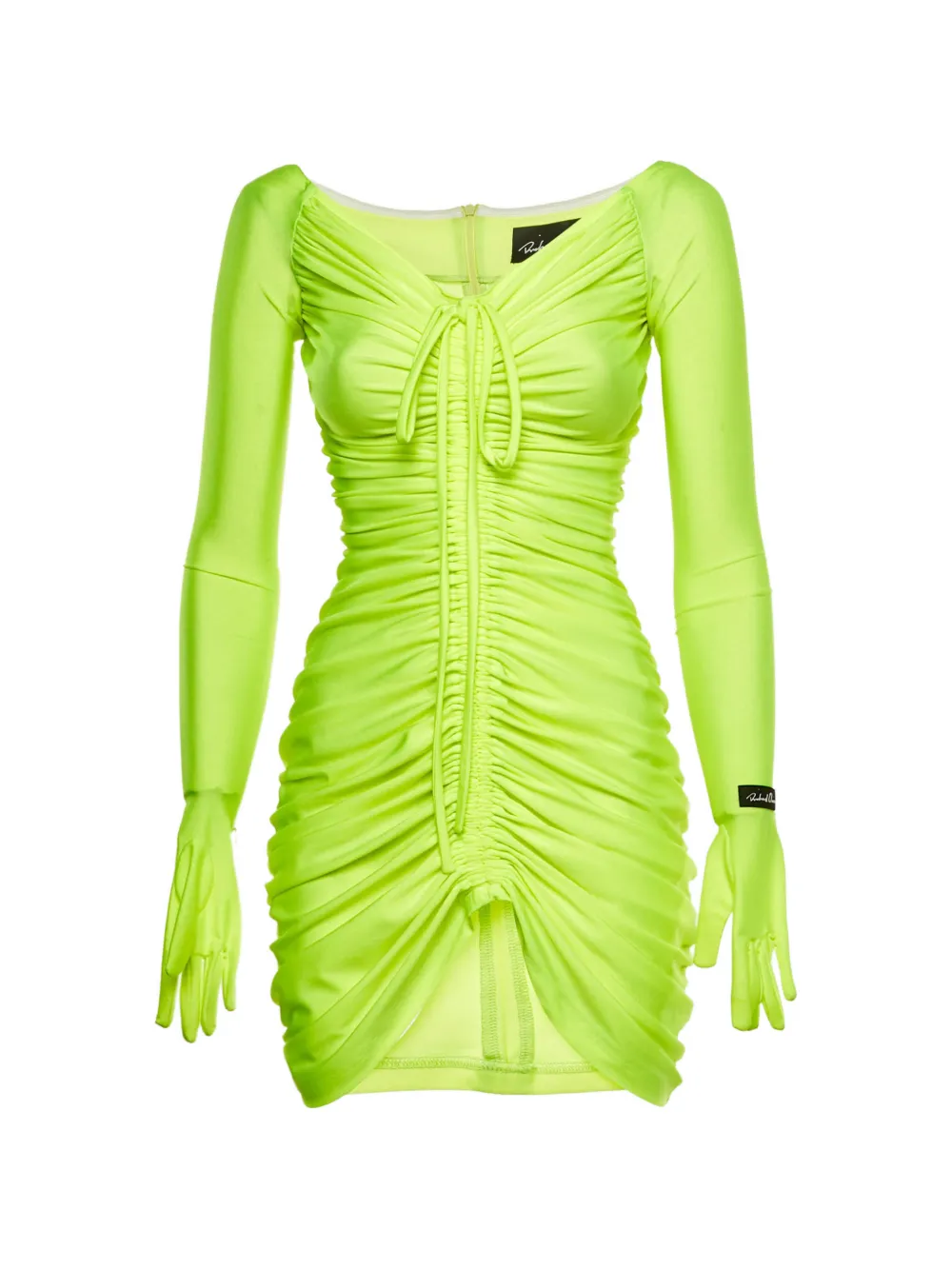 Richard Quinn ruched glove-detail midi dress - Verde
