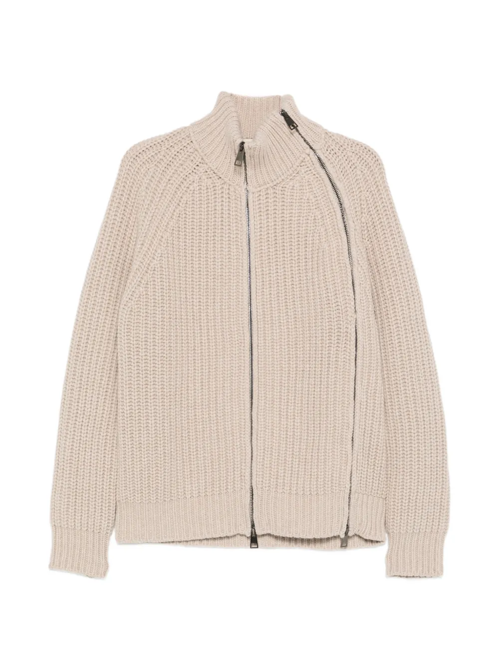 atomo factory ribbed-knit zip-up cardigan - Toni neutri