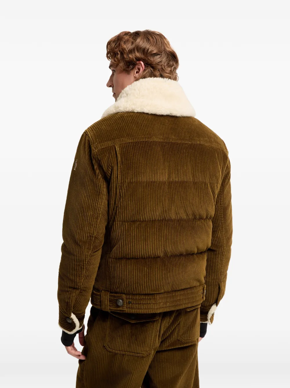 Moncler Grenoble Givrand corduroy fur-collar padded jacket Bruin