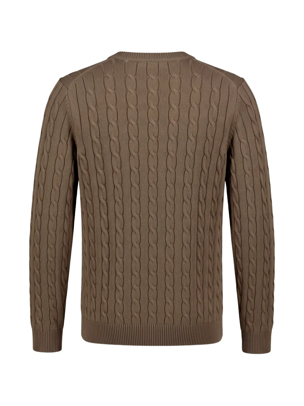 Gant Classic cable-knit embroidered-logo sweater Bruin