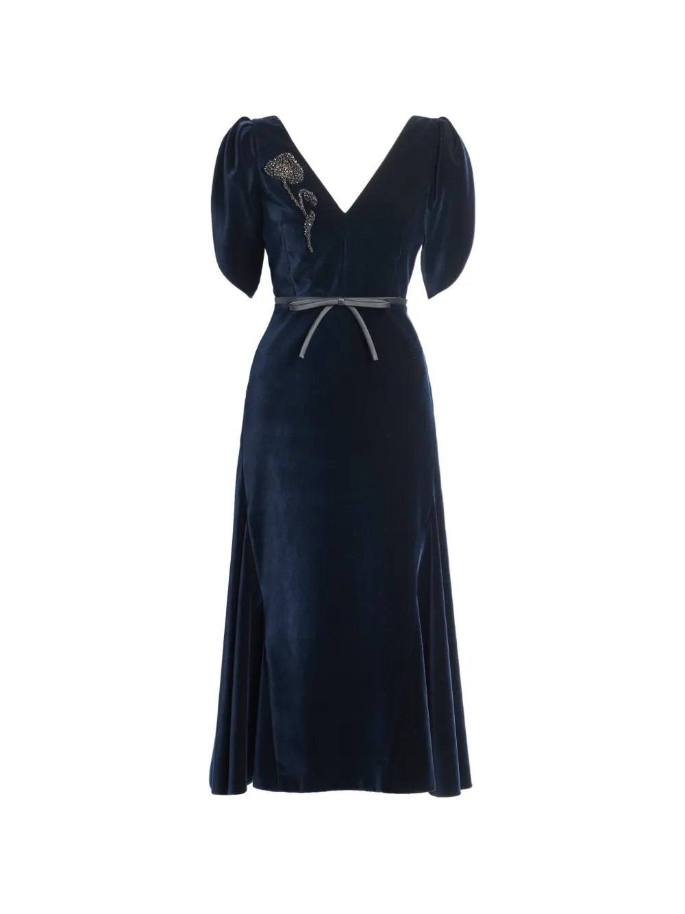 ERDEM embellished velvet midi dress Blauw