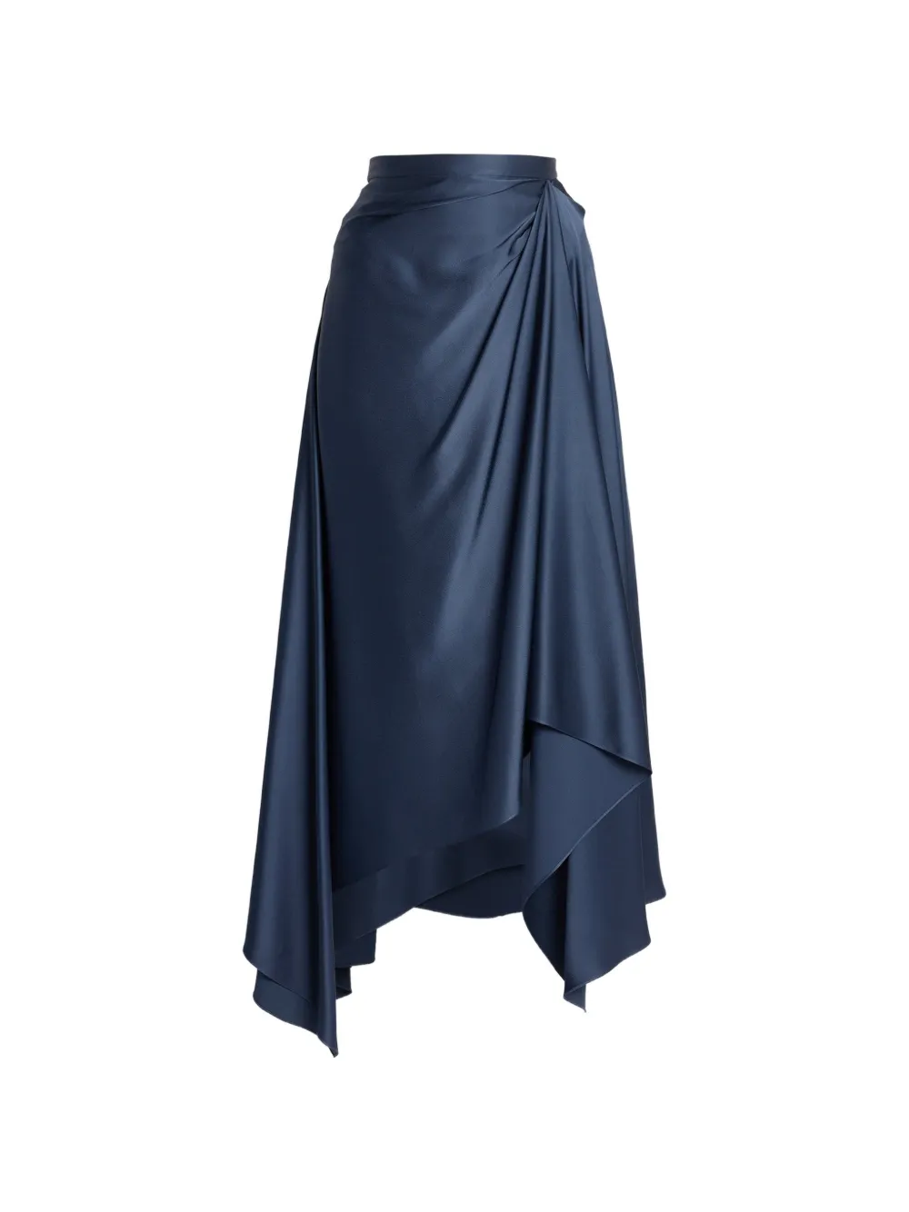 ERDEM satin draped midi skirt - Blau
