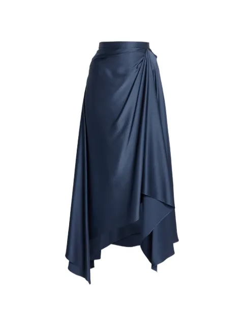 ERDEM satin draped midi skirt