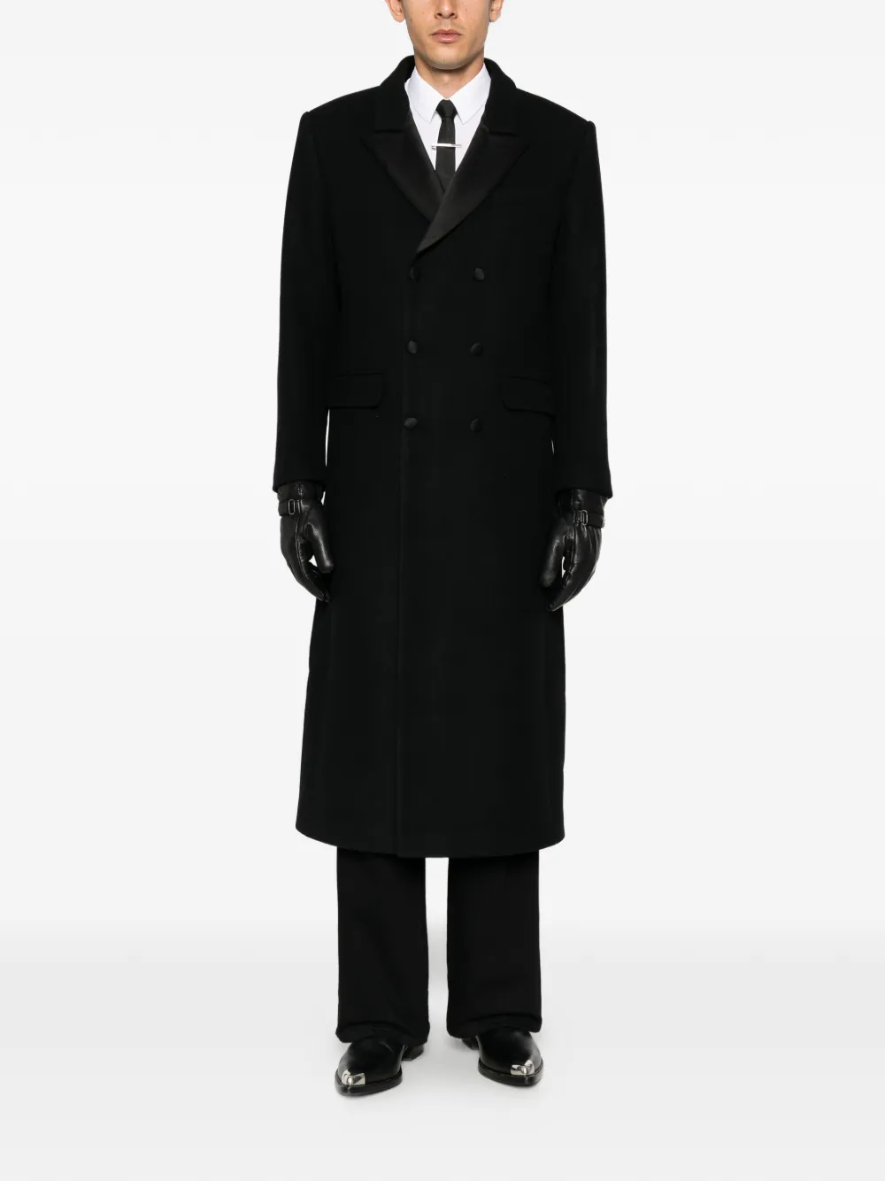 Ernest W. Baker 더블 브레스트 피크 라펠 코트