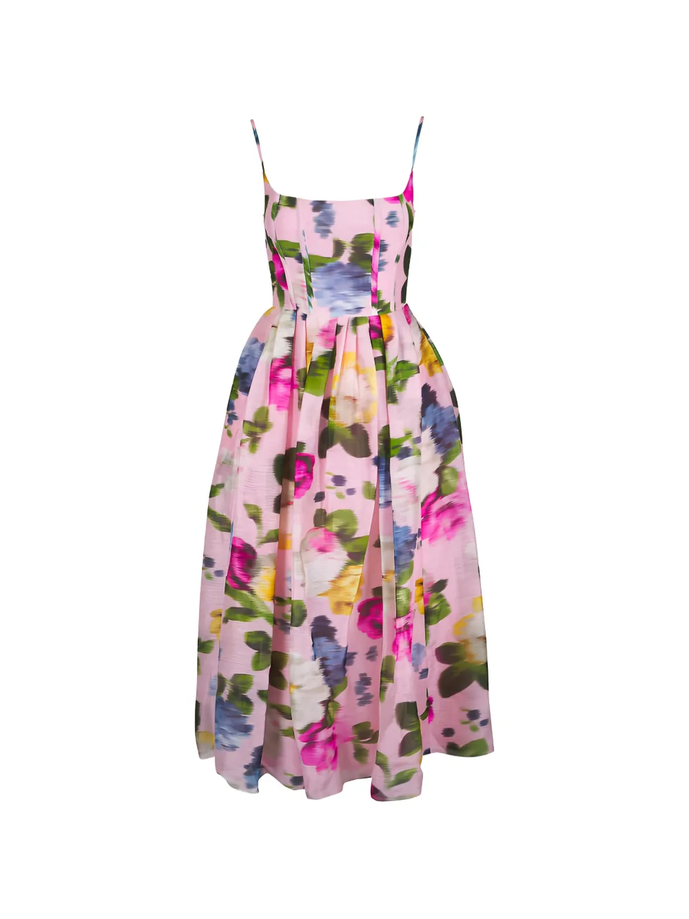 Carolina Herrera floral-print pleated midi dress Roze