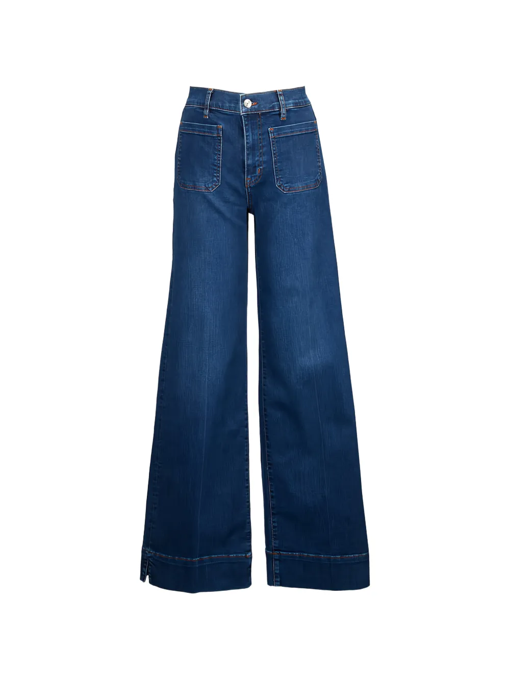 FRAME Le Slice Slim patch-pocket wide-leg jeans - Blu