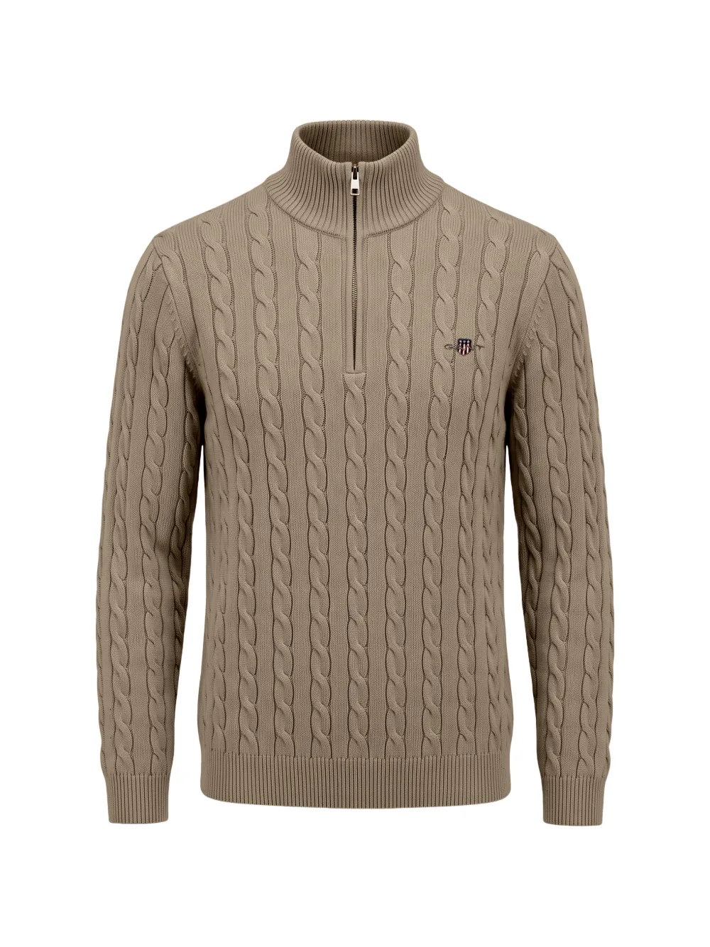 Gant cable-knit quarter-zip sweater | Neutrals | Image 1