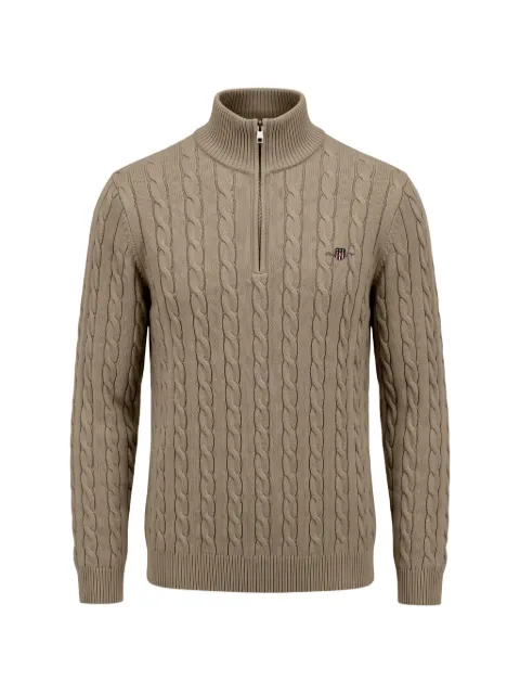 Gant cable-knit quarter-zip sweater