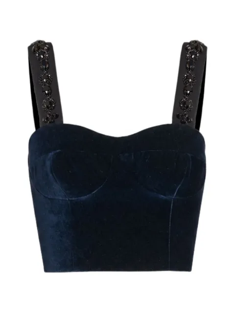 ERDEM top estilo bralette de terciopelo bordado