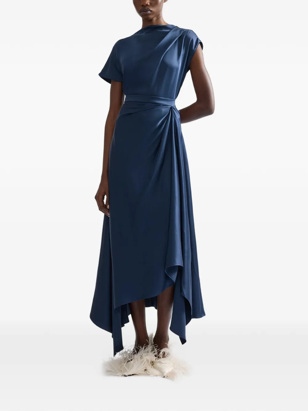 ERDEM draped asymmetric top Blauw