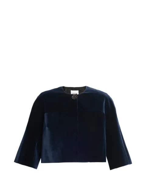 ERDEM crystal-embellished velvet cropped jacket