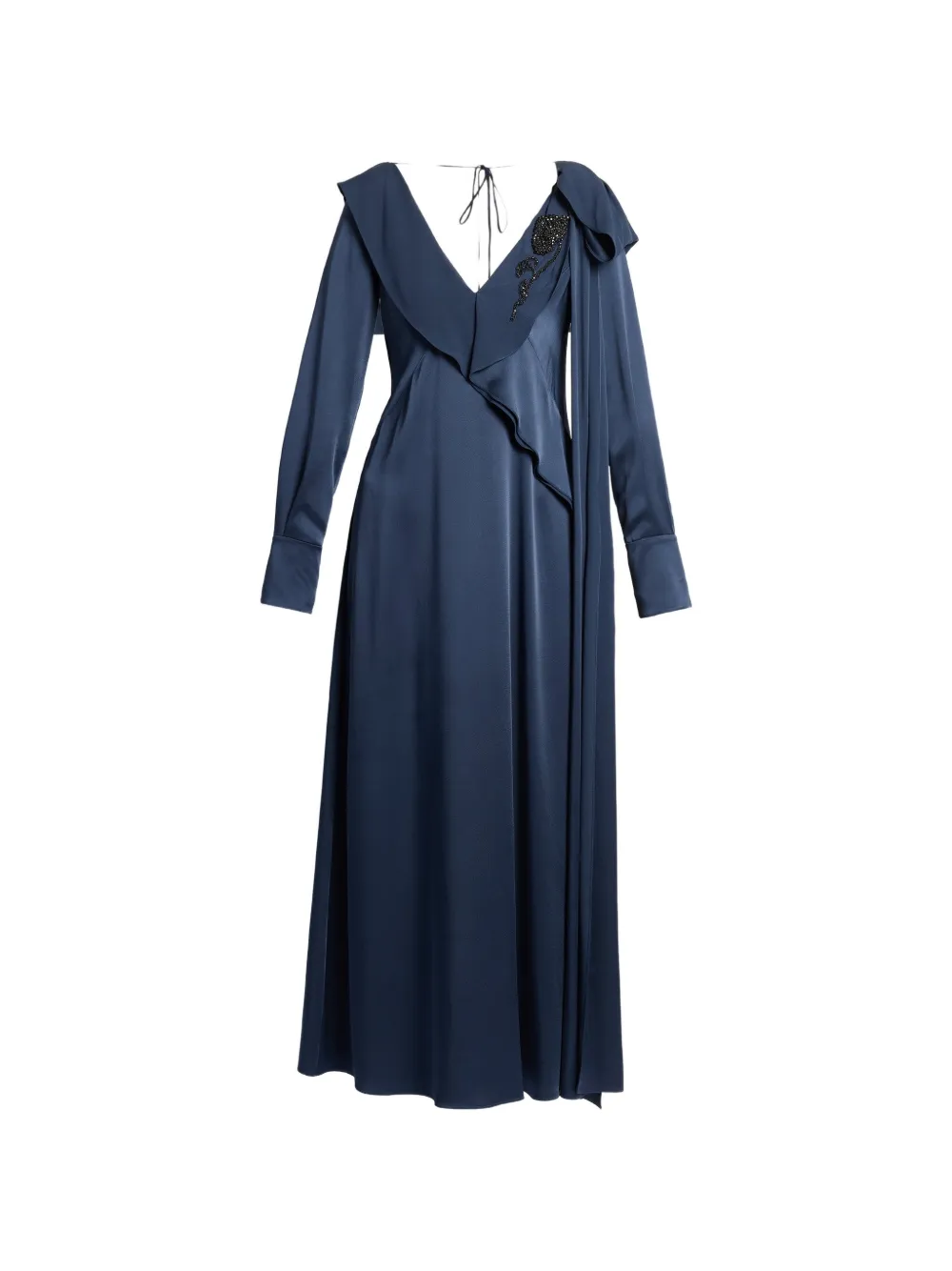 ERDEM crystal-embellished draped midi dress Blauw