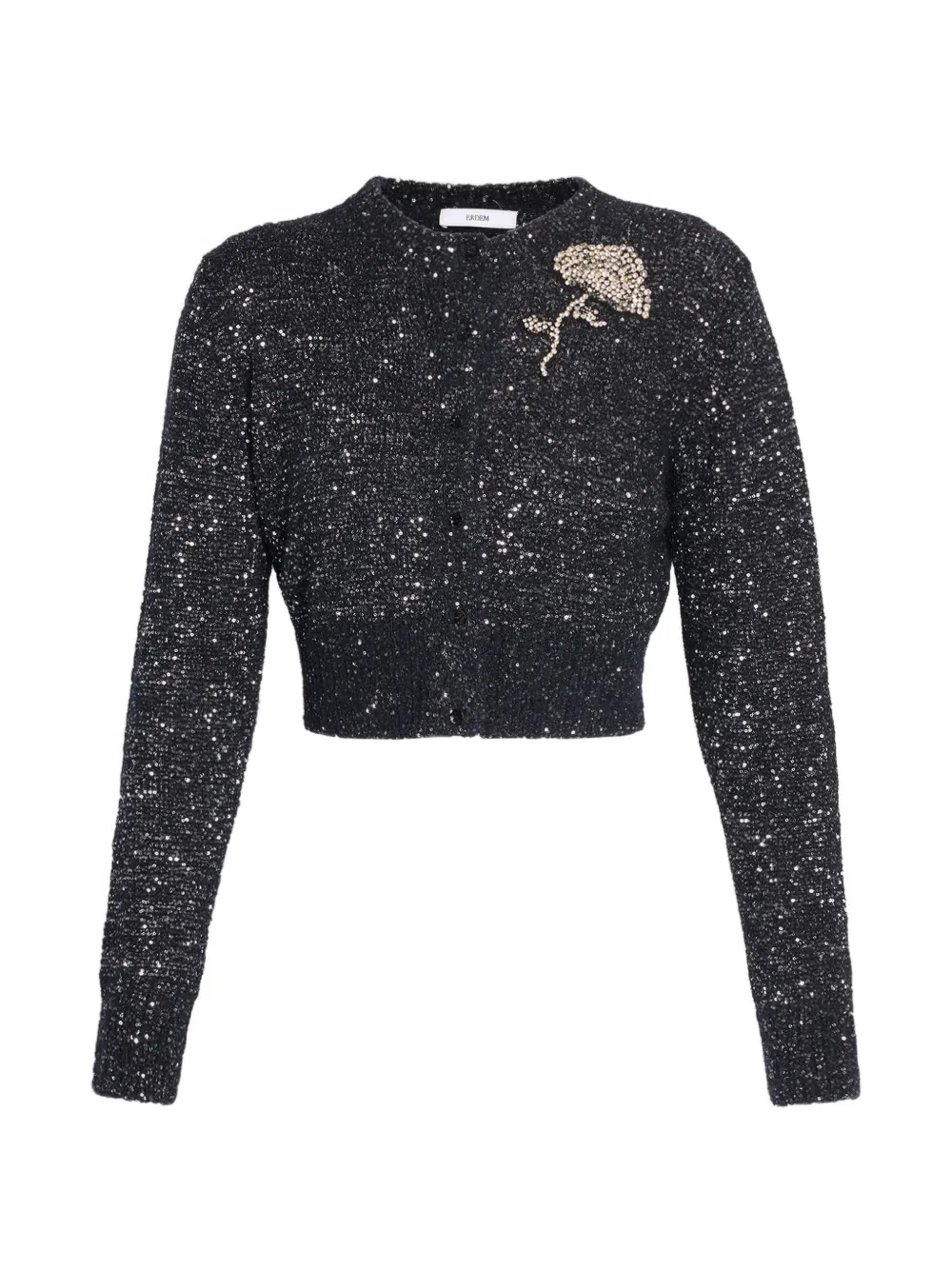 ERDEM crystal-embellished sequined cardigan - Schwarz