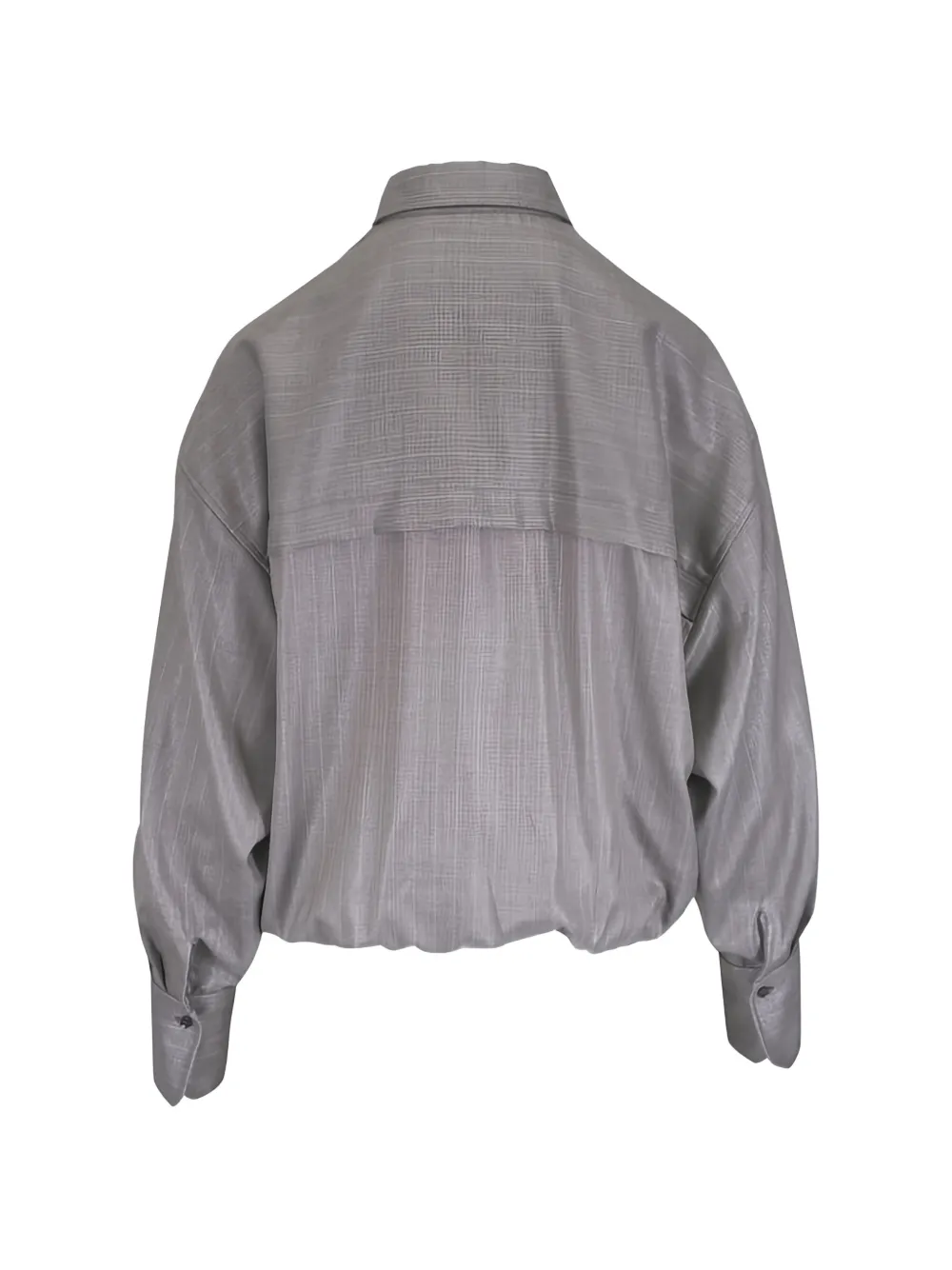 Brunello Cucinelli pinstripe-pattern elasticated-hem blouse Grijs