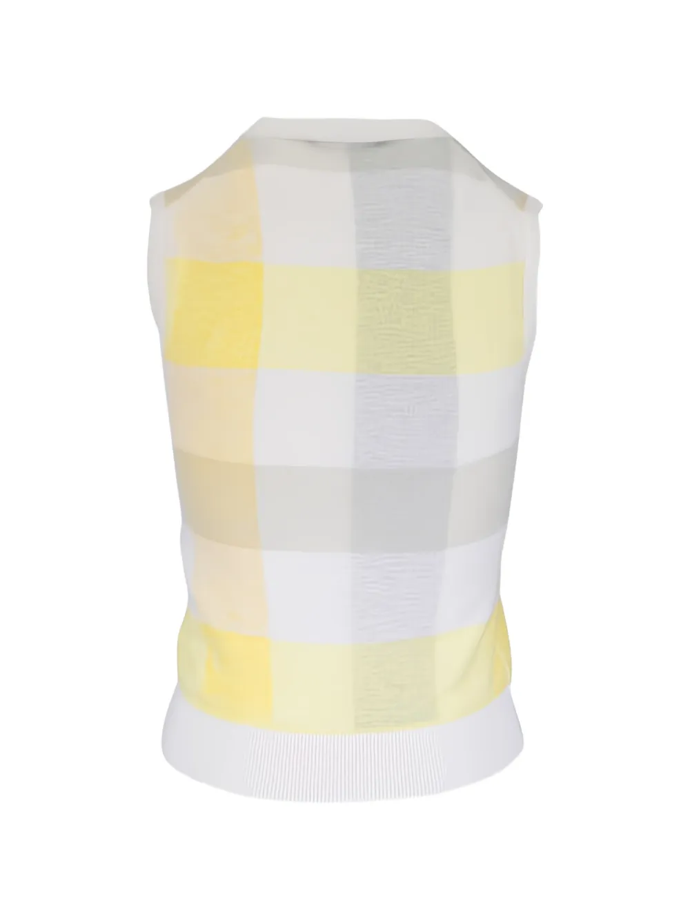 Vince Shadow check-pattern wool top Wit