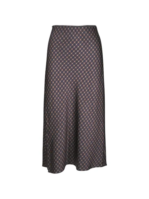 Vince check-print midi skirt