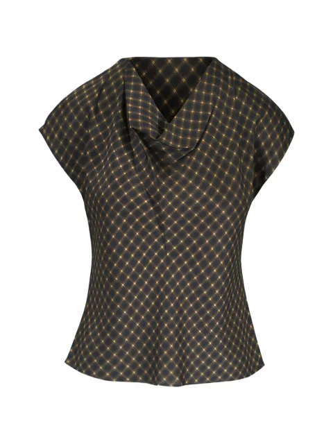 Vince check-pattern cowl-neck blouse