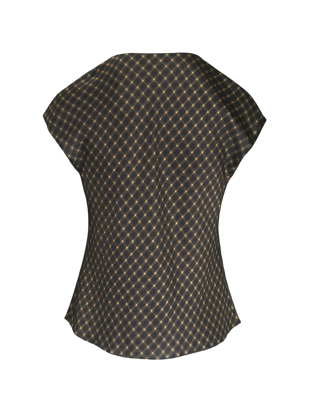 Vince check-pattern cowl-neck blouse Zwart