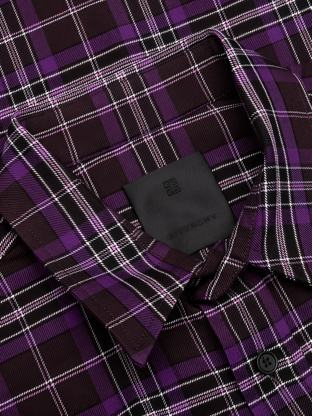Givenchy check-print logo-embroidered shirt Paars