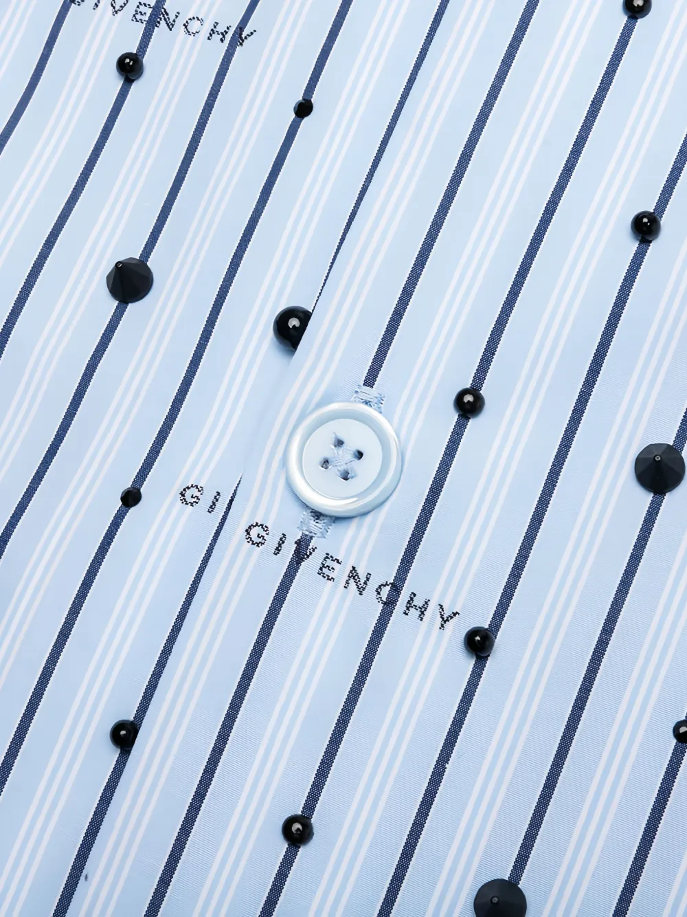 Givenchy stud-embellished striped shirt Blauw