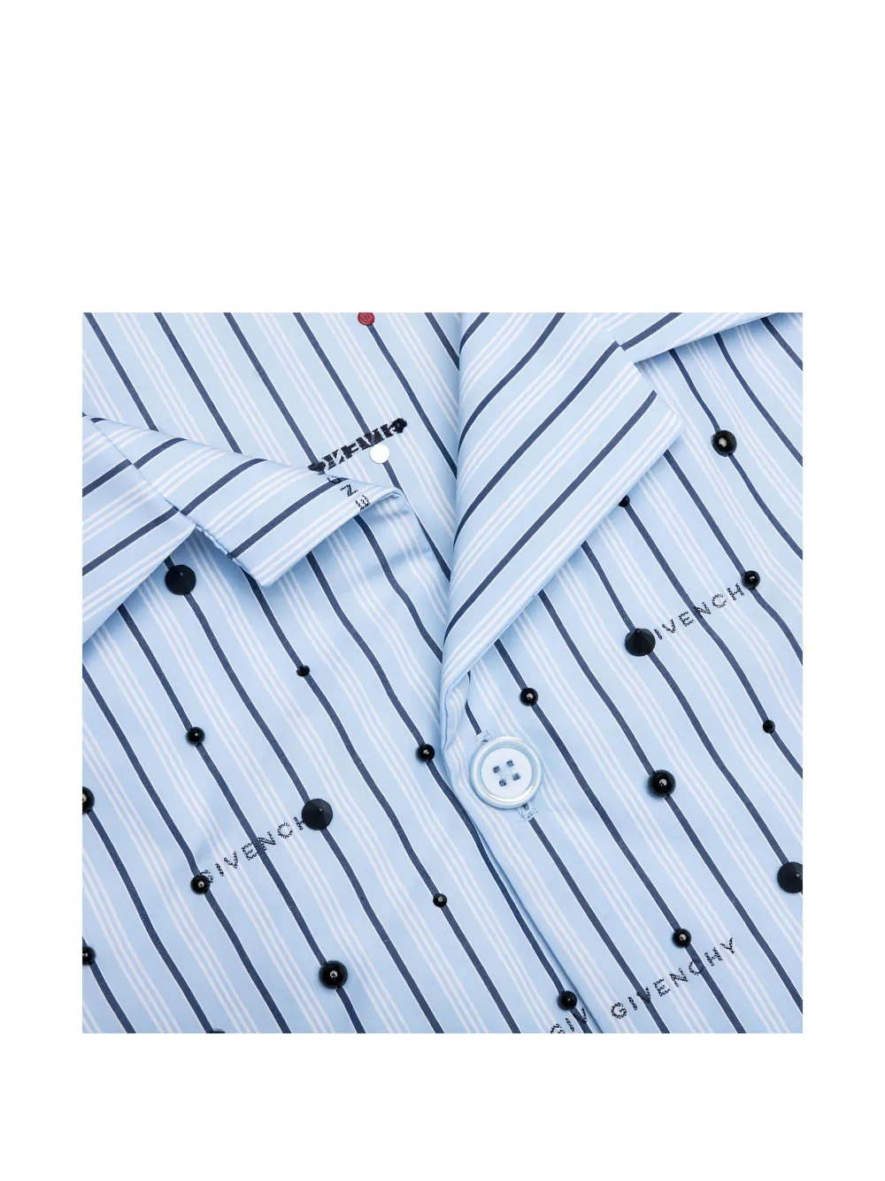 Givenchy stud-embellished striped shirt Blauw