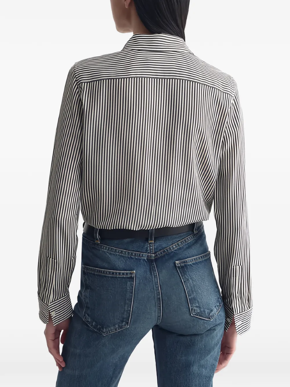 Nili Lotan Gaia blouse met verticale strepen Bruin