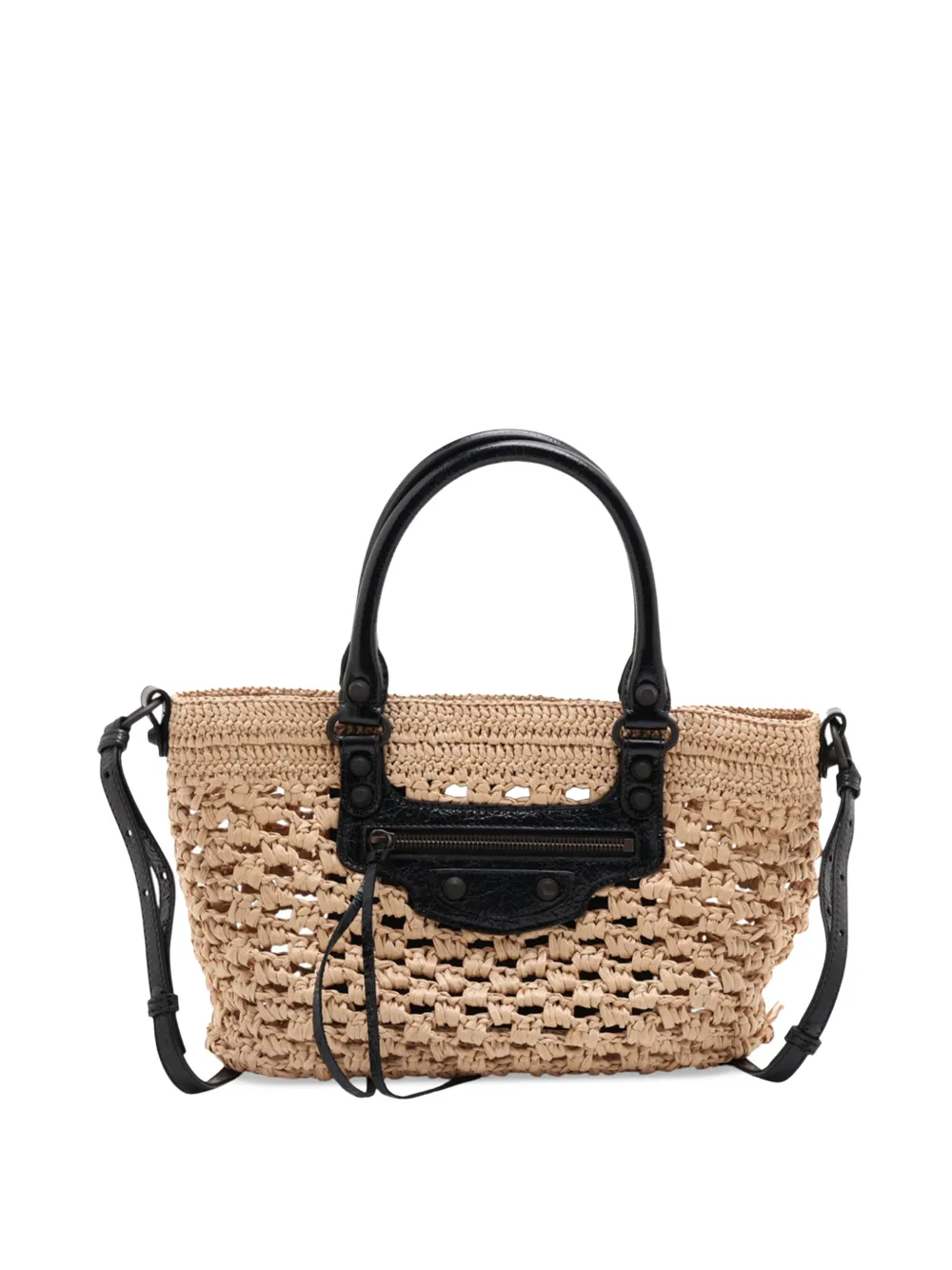 Balenciaga Pre-Owned 2021-2026 Raffia Le City satchel - Nude