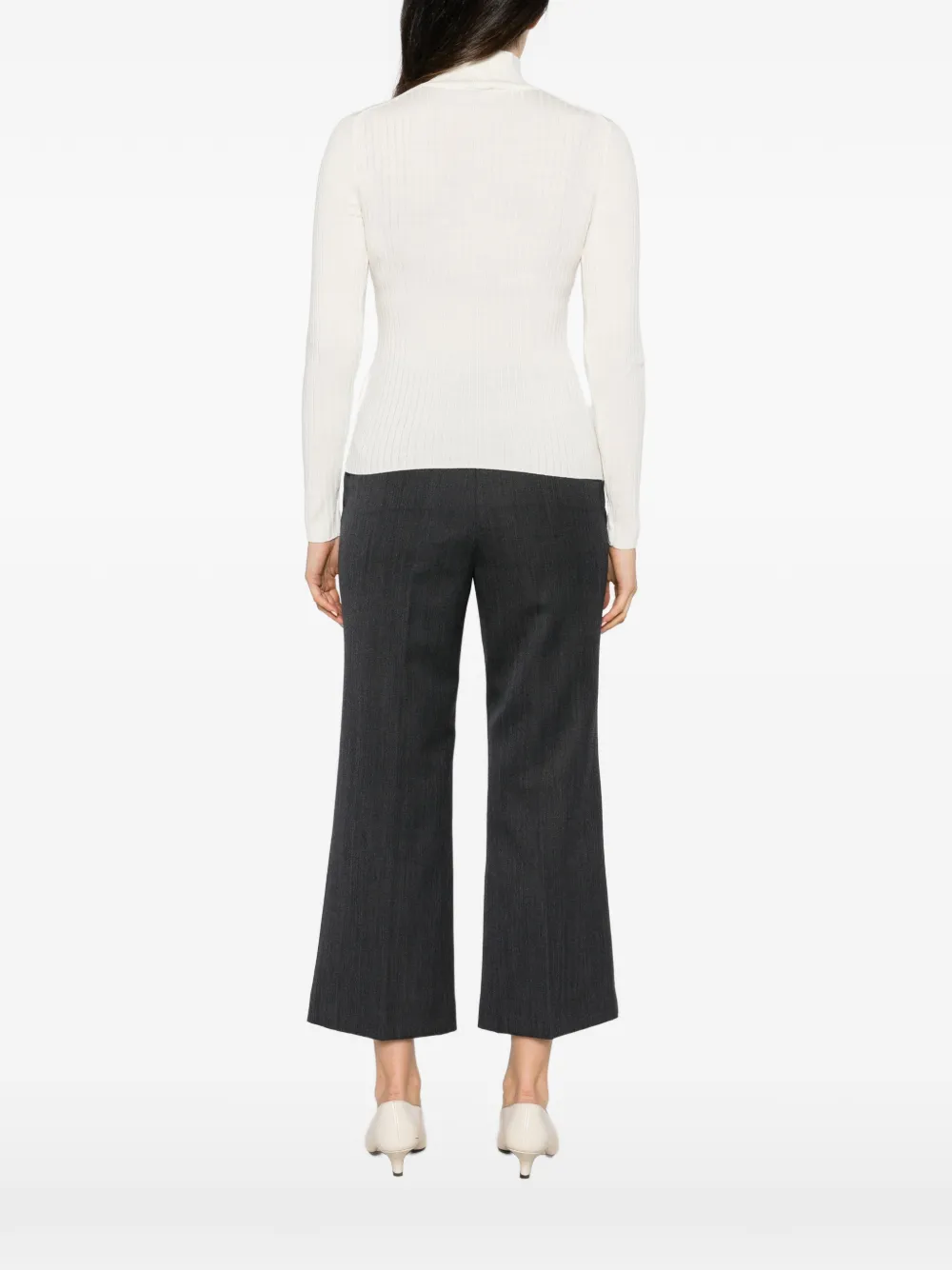 Calvin Klein ribbed-knit roll-neck sweater Wit