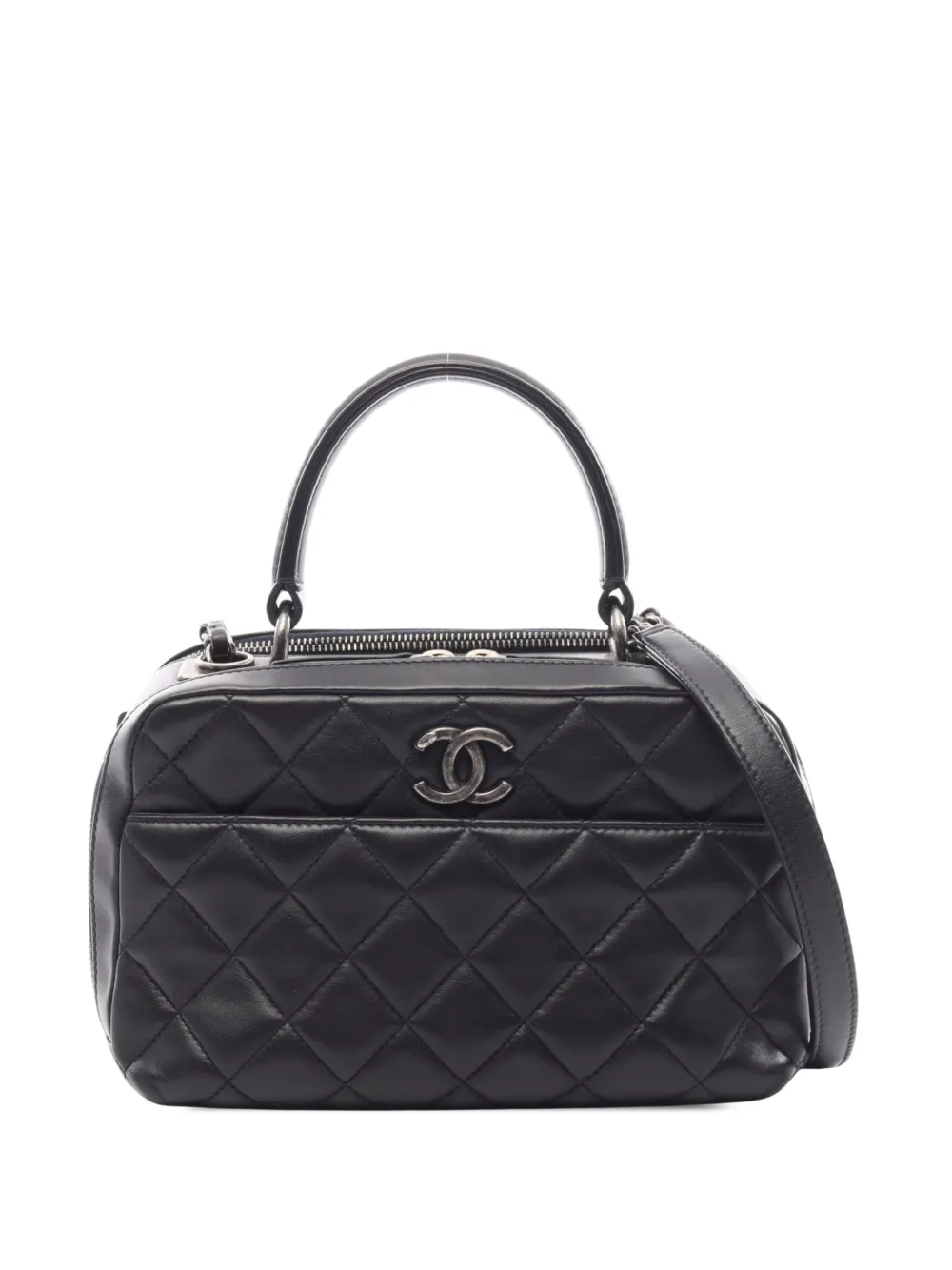 CHANEL Pre-Owned 2015-2016 Small Quilted Calfskin Trendy CC Bowling Bag satchel - Black