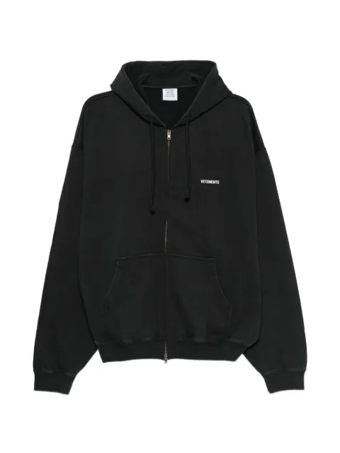 VETEMENTS logo-print zip-up hoodie