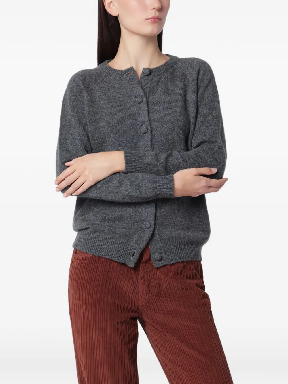 Alexandra Golovanoff Mila button-up crew-neck cardigan - Grau