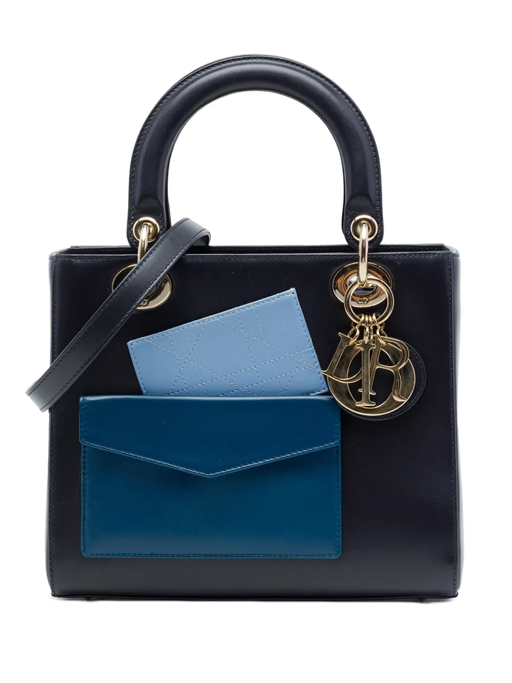 Christian Dior Pre-Owned 2014 Medium Calfskin Pockets Lady Dior satchel - Blau