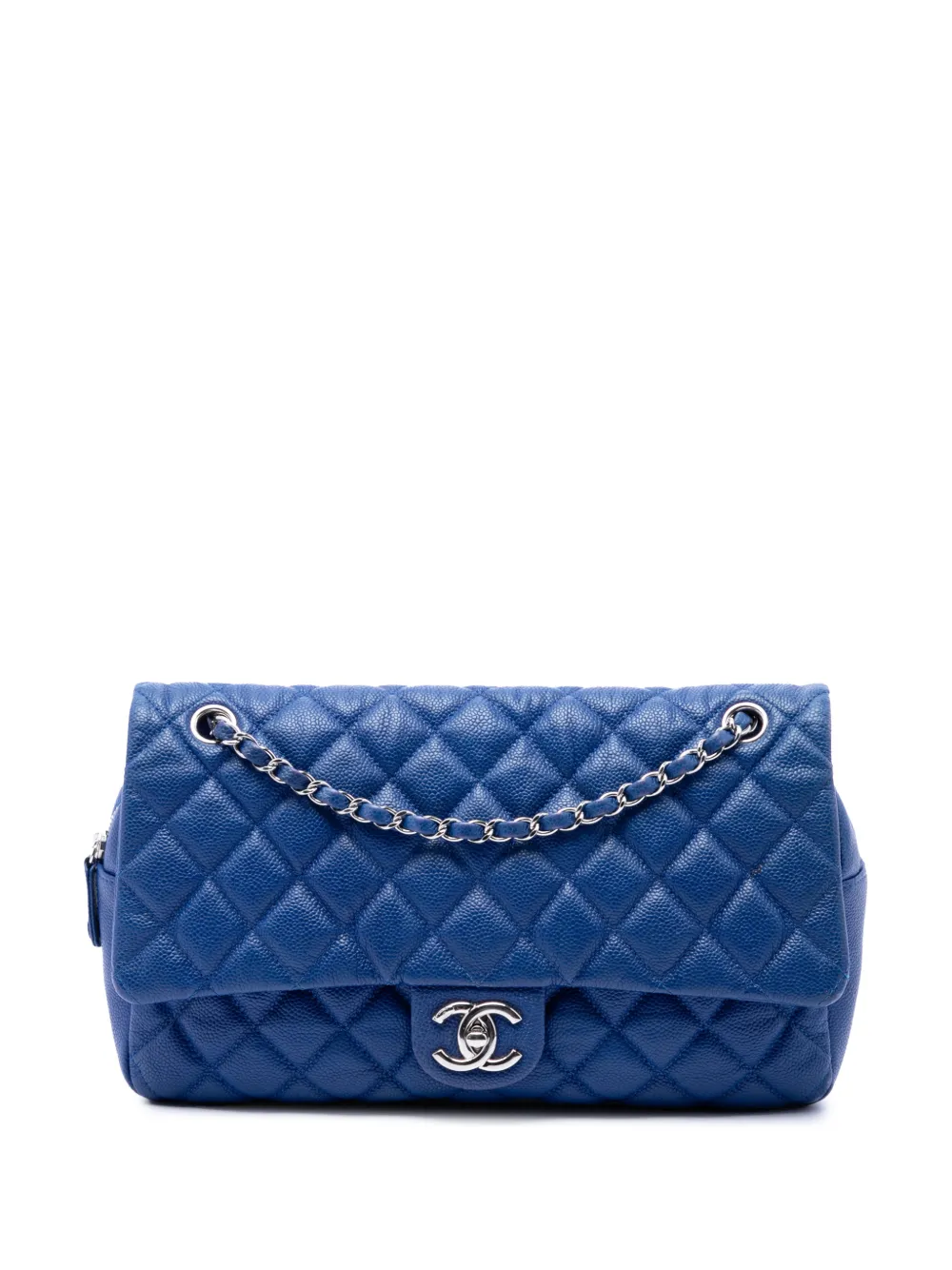 CHANEL Pre-Owned 2013-2014 Jumbo Quilted Caviar Easy Flap shoulder bag - Blau