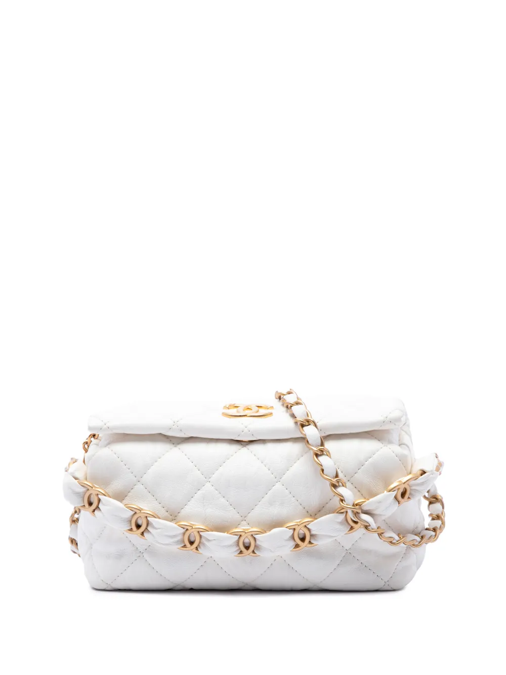 CHANEL Pre-Owned 2021 CC Quilted Lambskin Hobo satchel - Weiß