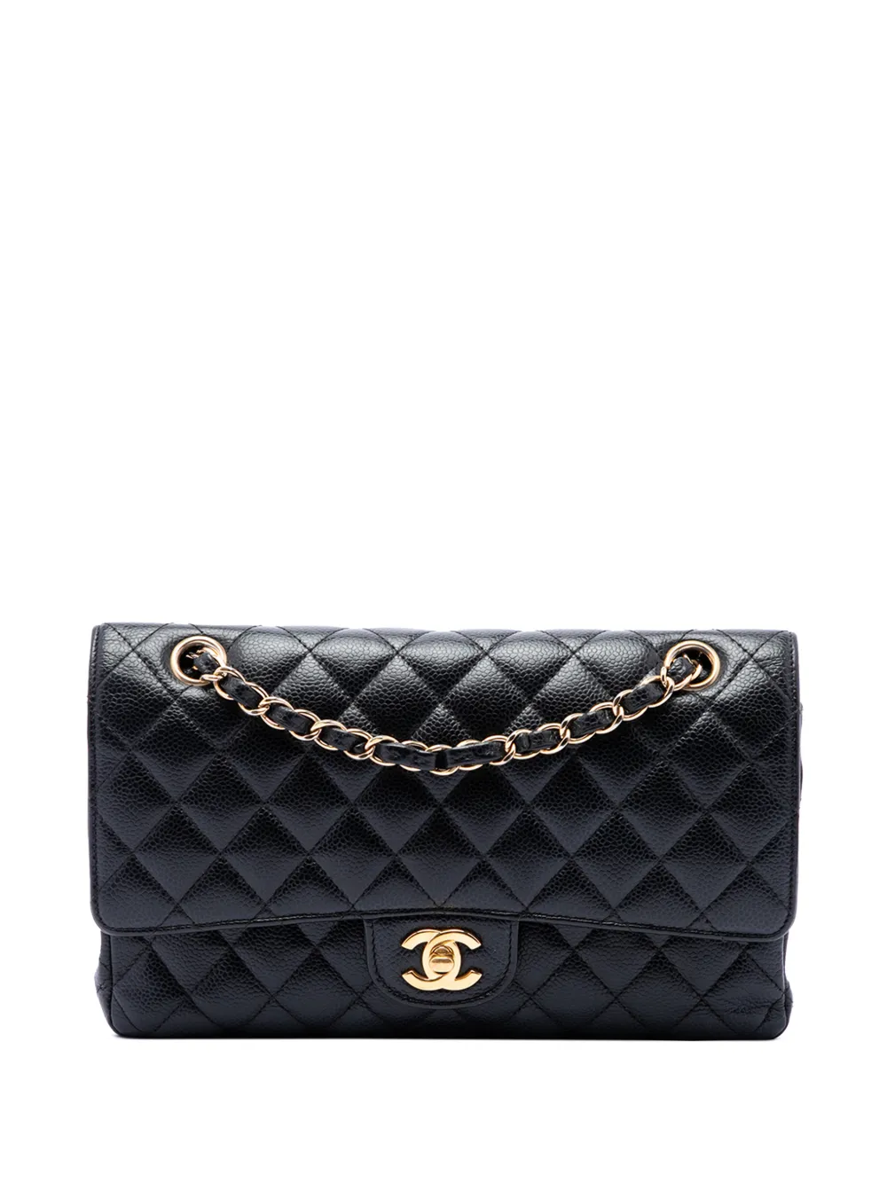 CHANEL Pre-Owned 2019 Medium Classic Caviar Double Flap shoulder bag - Black