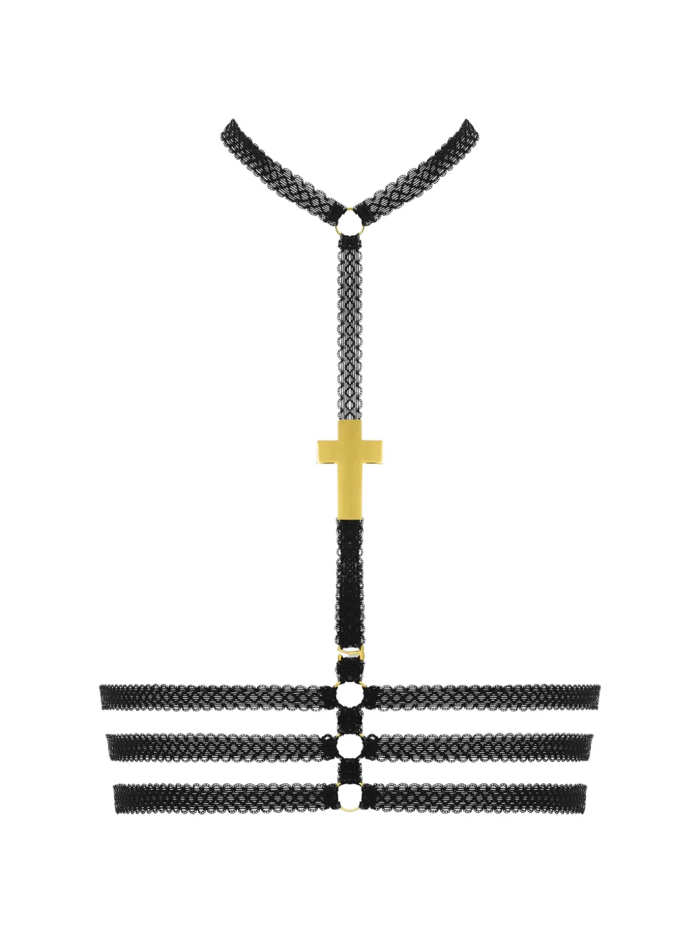 SCANDALE cross-pendant harness - Schwarz