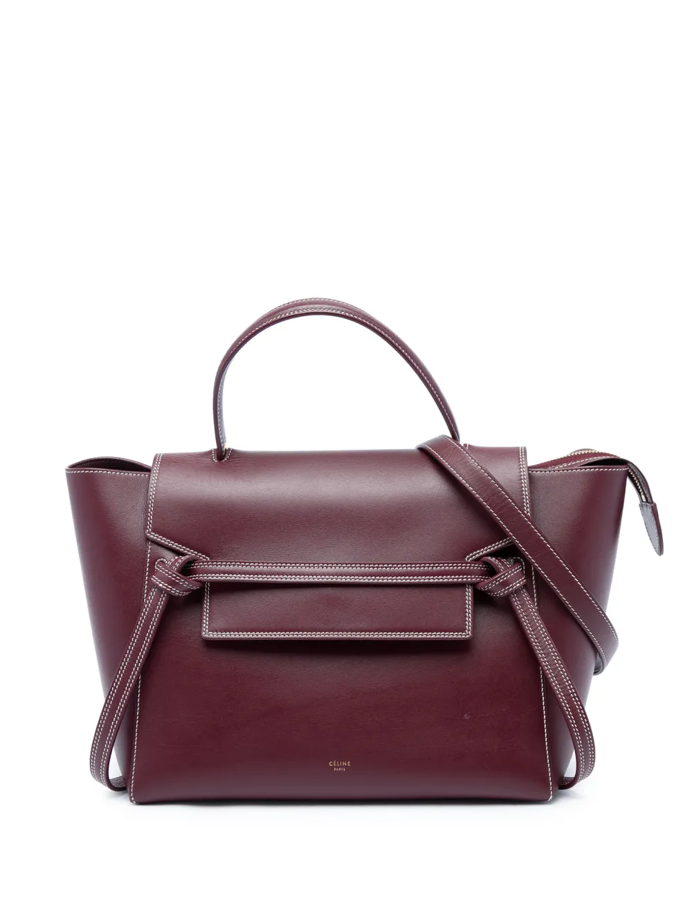 Celine Pre-Owned 2016 Mini Smooth Calfskin Double Stitched Belt Bag satchel - Rot
