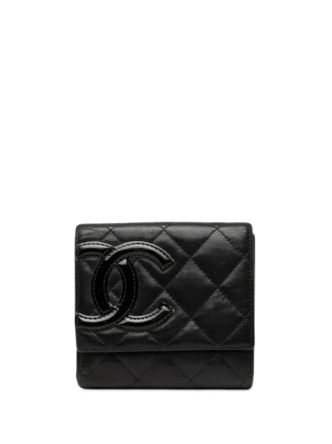 CHANEL Pre-Owned 2012 CC Quilted Lambskin Cambon Ligne Flap Wallet small wallets