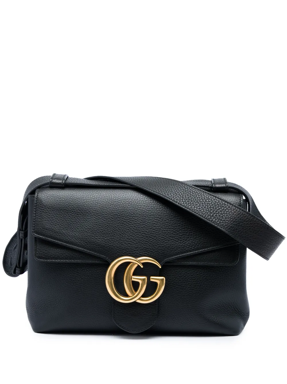 Gucci Pre-Owned 2016-2026 Small GG Marmont Calfskin shoulder bag - Black